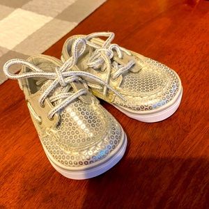 Baby Sperrys size 2 months worn once